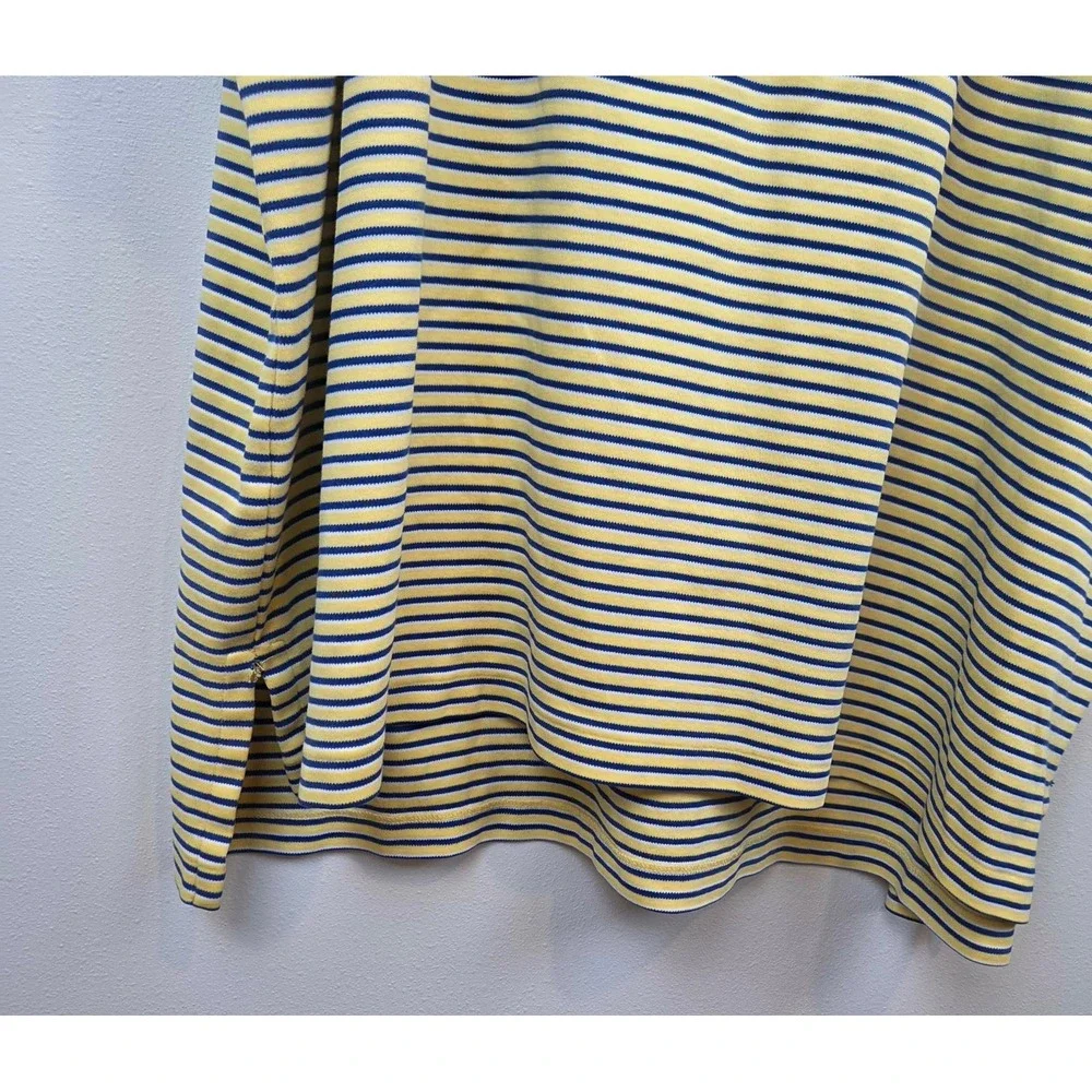 Polo Ralph Lauren Mens 2XLT Tall Polo Shirt Yellow Blue Striped Cotton Pony